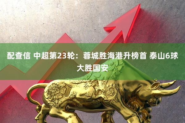 配查信 中超第23轮：蓉城胜海港升榜首 泰山6球大胜国安